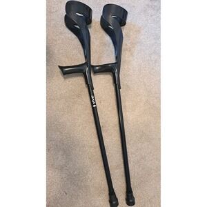 Vive Adjustable Lightweight Forearm Crutches Black 300LB Weight Limt